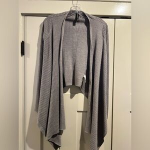 Athleta Gray Women's Merino Wool Open Front Sweater